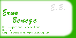 erno bencze business card