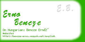 erno bencze business card